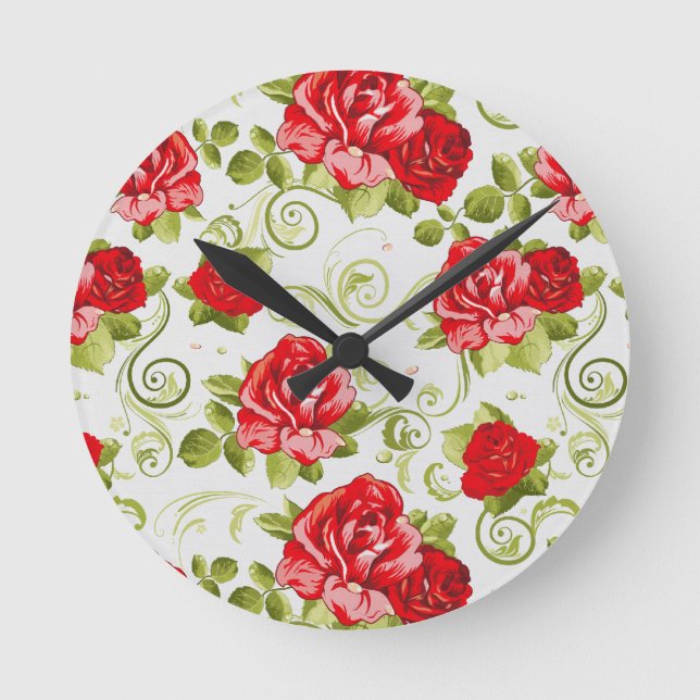 Horloge Ronde vintage floral (Recto)