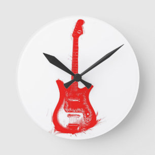 Horloge Ronde Vintage Guitar Wall Clock