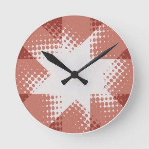 Horloge Ronde Vintage halftone star clock