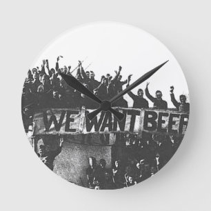 Horloge Ronde Vintage Interdiction Bière noir et blanc 1920