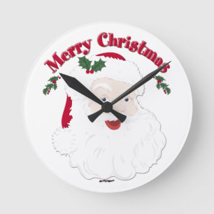Horloge Ronde Vintage Joyeux Noël Père Noël