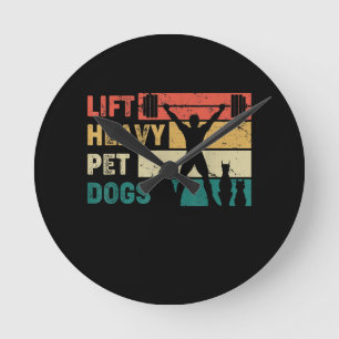 Horloge Ronde Vintage Lift Heavy Pet Dogs