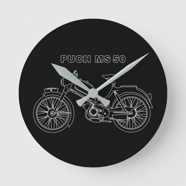 Horloge Ronde Vintage Moped (Recto)