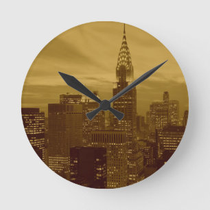 Horloge Ronde Vintage New York Manhattan