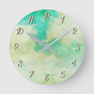 Horloge Ronde Vintage regard de peinture Nuages dans le ciel crè