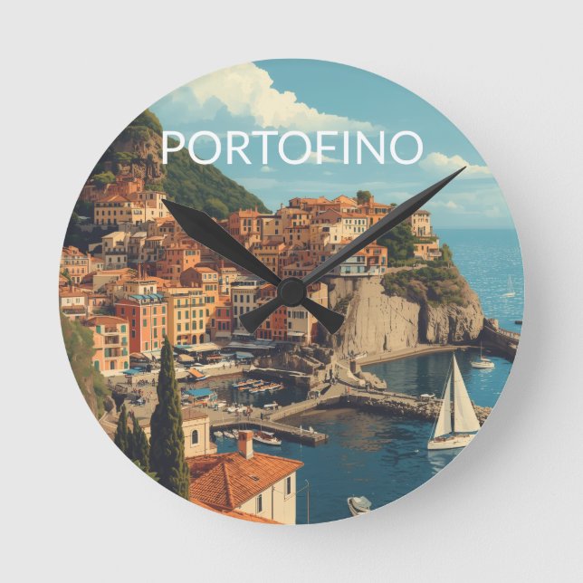 Horloge Ronde Vintage Style Portofino Genova Italy (Recto)