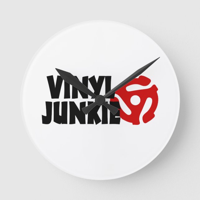Horloge Ronde Vinyl Junkie (Recto)