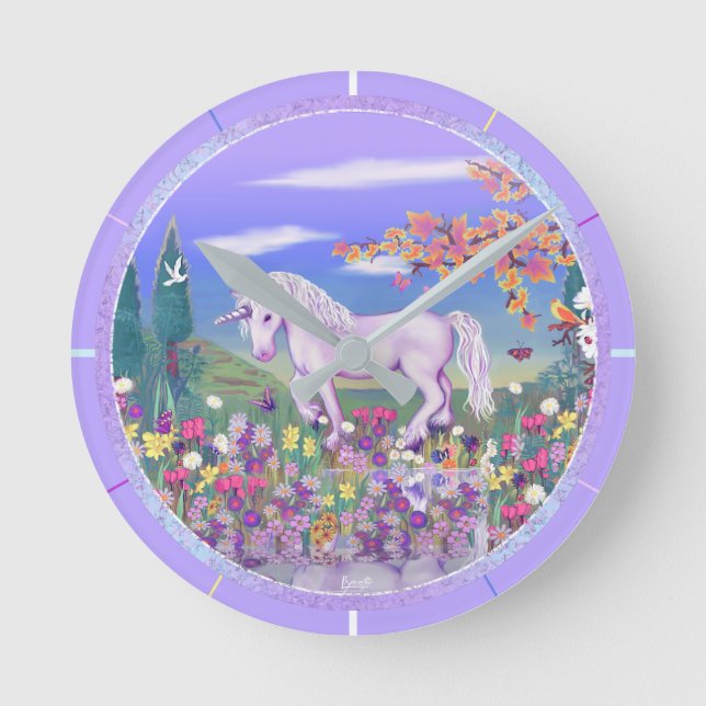 Horloge ronde violette Paradis (Recto)