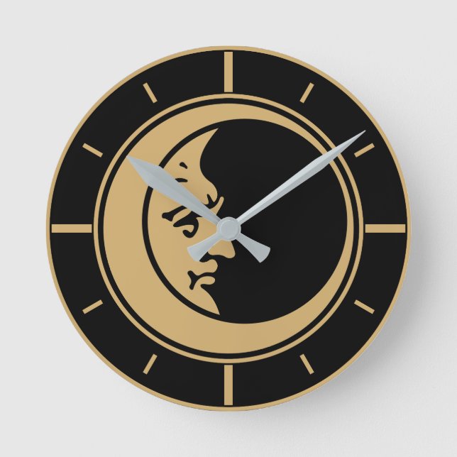 Horloge Ronde Visage de croissant de lune (Recto)