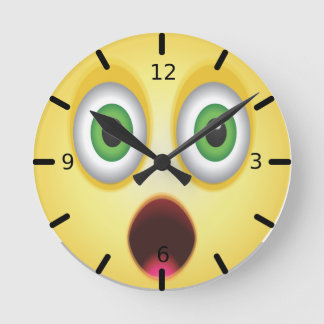 Horloge Ronde Visage d'emoji surpris