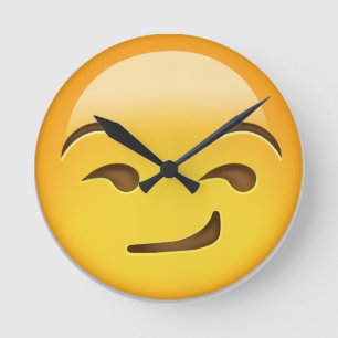 Horloge Ronde Visage souriant d'un air affecté Emoji