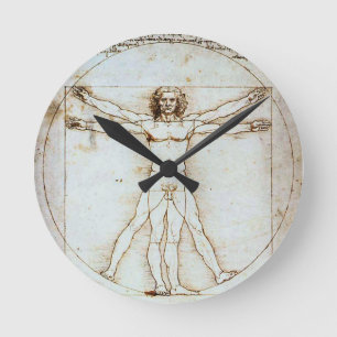 Horloge Ronde Vitruvian Man, Leonardo da Vinci, vers 1490.