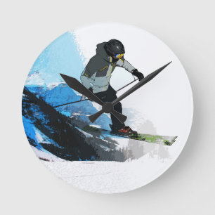 Horloge Ronde Vivez ! - Ski de descente  