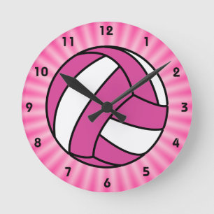 Horloge Ronde Volley-ball rose