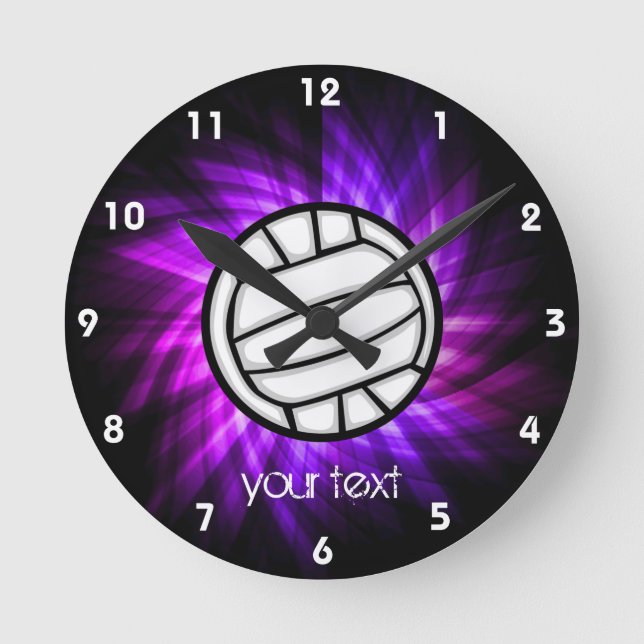 Horloge Ronde Volley-ball violet (Recto)