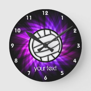 Horloge Ronde Volley-ball violet