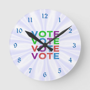 Horloge Ronde VOTE multicolore