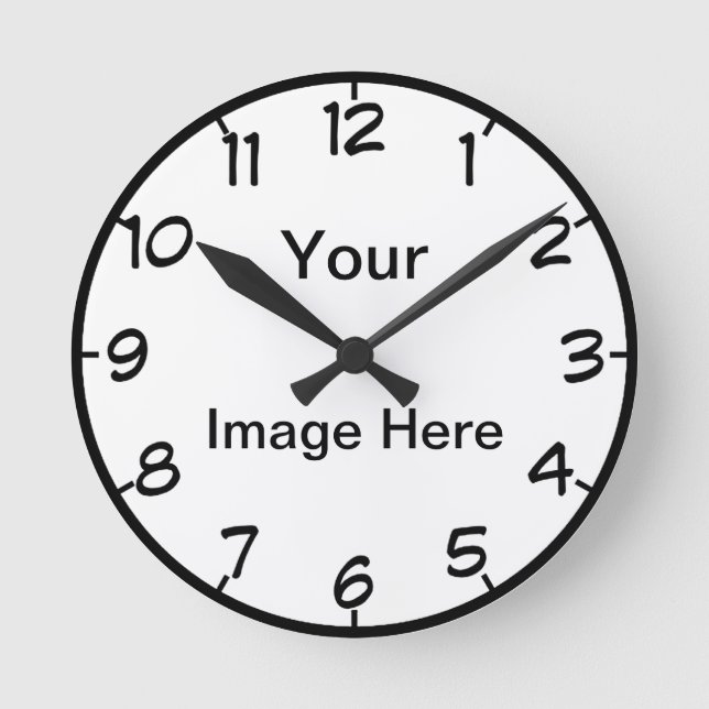 Horloge Ronde Votre image ici avec des chiffres (Recto)
