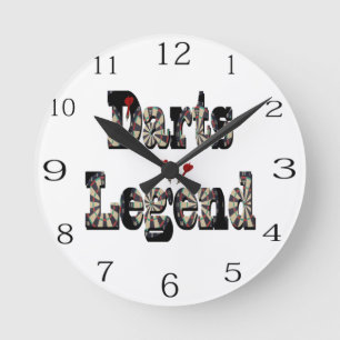 Horloge Ronde Votre légende des fléchettes,