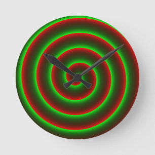 Horloge Ronde Voulez-vous changer le rouge ? Spirale verte flash