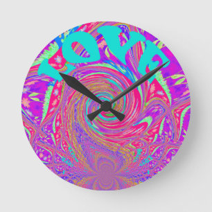 Horloge Ronde Vous aimez sauvegarder la date Graphique Texte Art