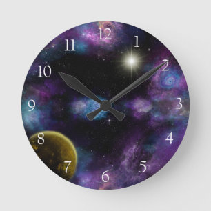 Horloge Ronde Voyage à travers l'horloge spatiale