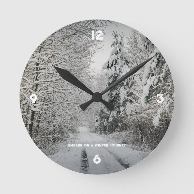 Horloge Ronde Voyage d'hiver à travers la forêt (Recto)