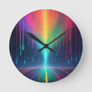 Horloge Ronde Voyage en goutte arc-en-ciel