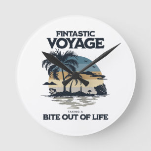 Horloge Ronde Voyage Fintastique Prendre Une Bouchée De La Vie