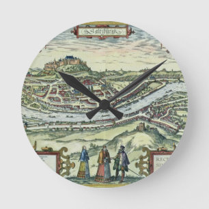 Horloge Ronde Vue de la ville de Salzbourg sur les banques du r