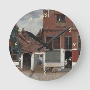 Horloge Ronde Vue de maisons à Delft La Petite Rue