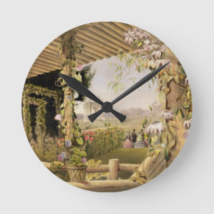 Horloge Ronde Vue de Seat rustique, Shrublands, 'du G