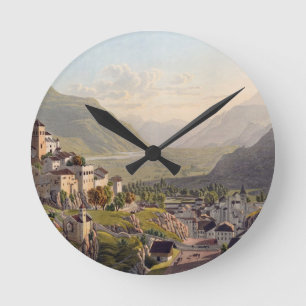 Horloge Ronde Vue de Sion, illustration de 'voyage Pittoresqu