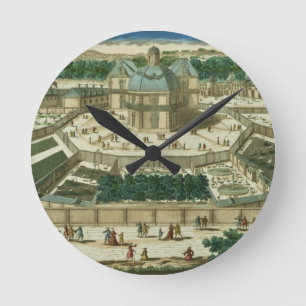 Horloge Ronde Vue et perspective du salon de la Menagerie