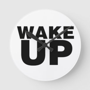 Horloge Ronde Wake up Black