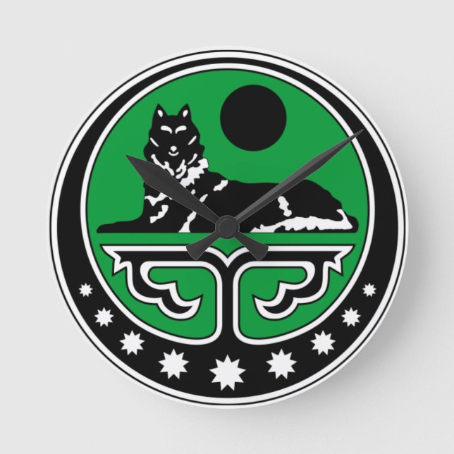 Horloge Ronde Wall Clock Chechen Wolf (Recto)
