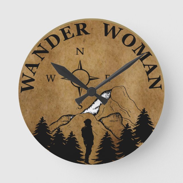 Horloge Ronde Wander randonnée randonnée femme camping vintage (Recto)