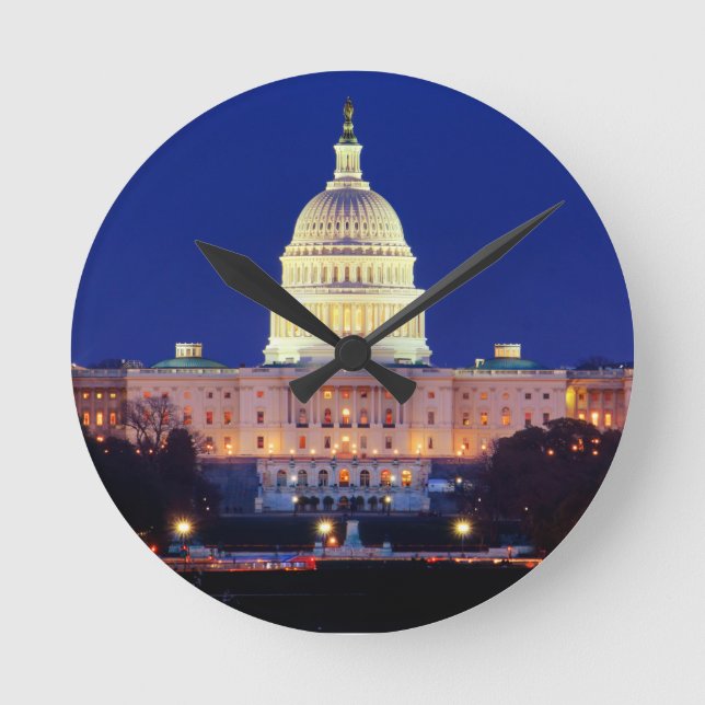 Horloge Ronde Washington DC Capitol américain à Dusk (Recto)