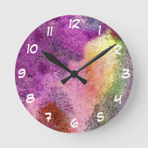 Horloge Ronde Watercolor painted rice paper