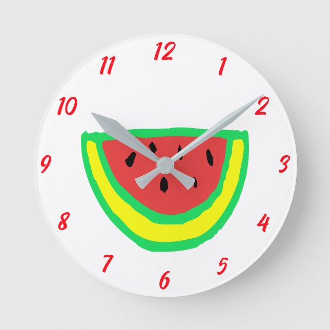 Horloge Ronde Watermelon Motif Girl Baby Nursery chambre mignonn (Recto)