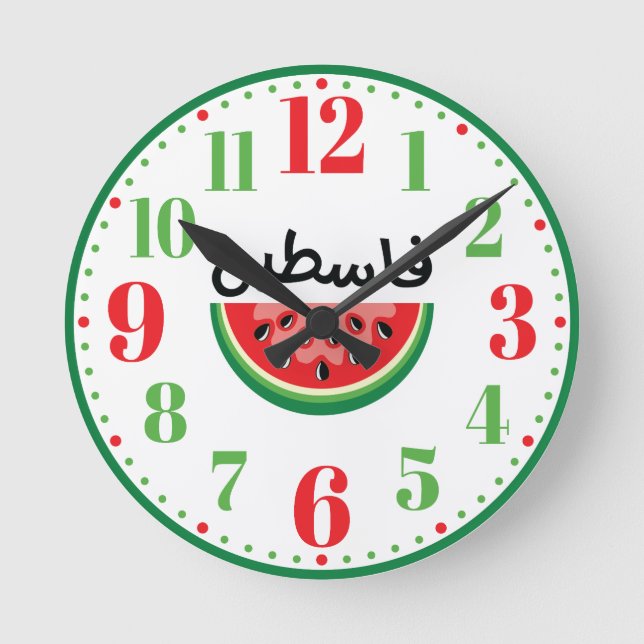 Horloge Ronde Watermelon Palestine sera libre (Recto)