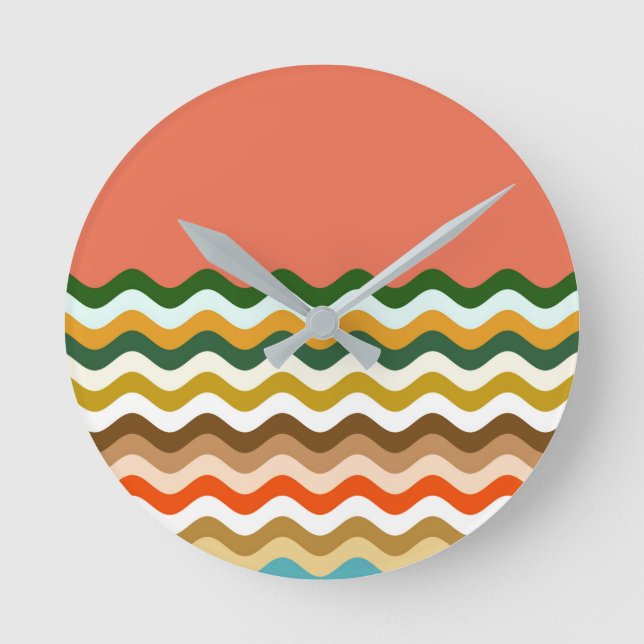 Horloge Ronde Wavy Zigzag Multicolor Motif (Recto)