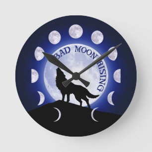 Horloge Ronde Werewolf Moon Phase Bad Moon Clock
