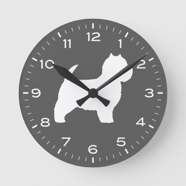 Horloge Ronde West Highland White Terrier Silhouette Westie (Recto)