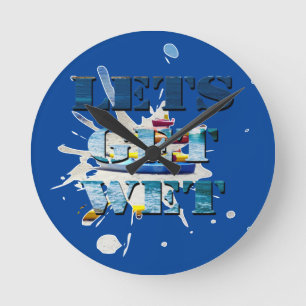Horloge Ronde Wet On Beach, Wall Clock