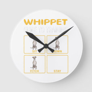 Horloge Ronde Whippet Guide Pour L'Entraînement De L'Obéissance 