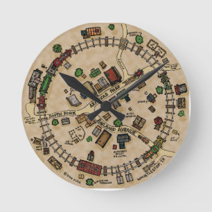 Horloge Ronde Whistlestop, le Texas