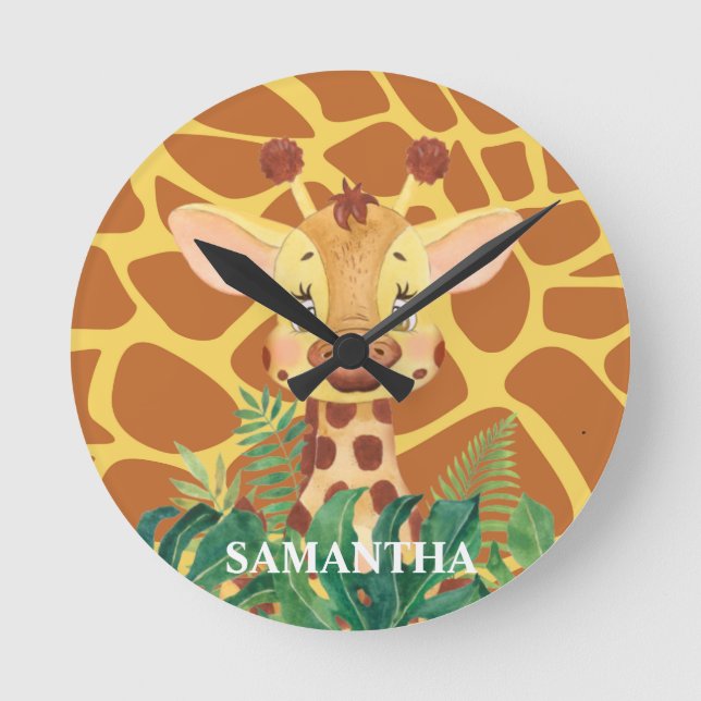 Horloge Ronde Wildlife Loveable Giraffe Baby (Recto)
