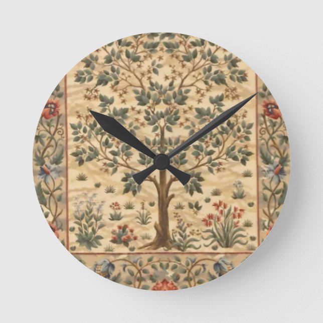 Horloge Ronde William Morris Arbre De Vie (Recto)
