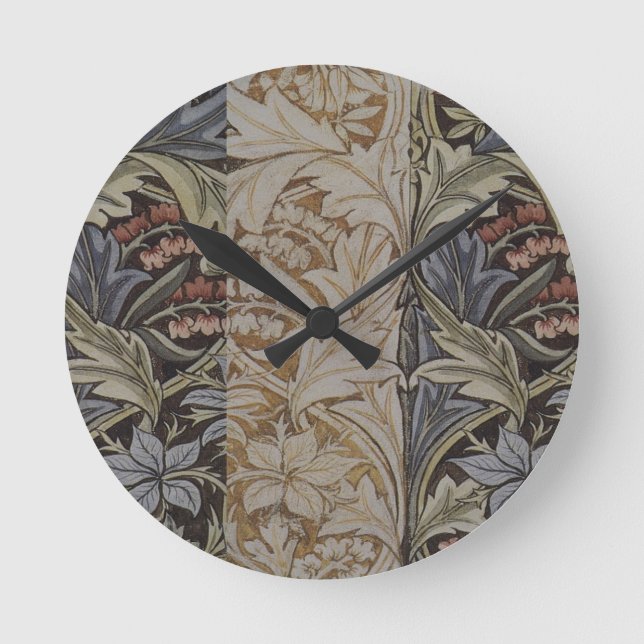 Horloge Ronde William Morris Bluebell Tapestry Design (Recto)